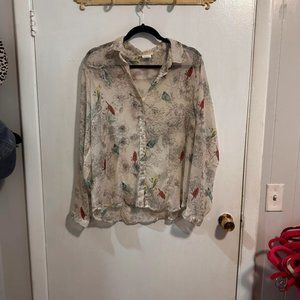 Sweet Magnolia Bird Button Down